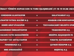 Ziraat Türkiye Kupası Son 16 Turu’nda Eşleşmeler Belli Oldu