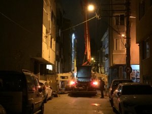 Gece Vakti Devam Eden İnşaat Çalışması Mahalle Sakinlerinin Huzurunu Kaçırdı