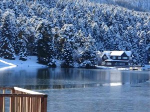 Doğa Harikası Gölcük Tabiat Parkı Beyaza Büründü