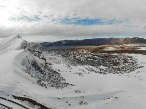 Unesco’ya Aday Nemrut Kalderasında Göz Kamaştıran Kar Manzaraları