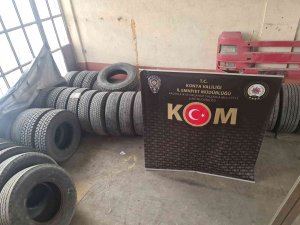Konya’da Kaçak Lastik Operasyonu
