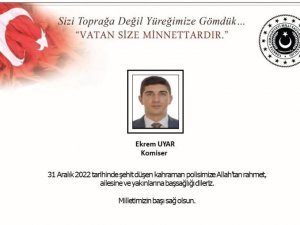 Msb’den Şehit Polis Ekrem Uyar İçin Başsağlığı Mesajı