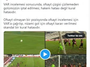 Sivasspor: “Hakem Değil, Kural Hatasıdır”
