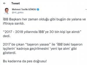 İ̇bb Ak Parti Grup Başkanvekili Mehmet Tevfik Göksu, İ̇mamoğlu’nu Yalanladı