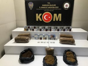 Samsun’da Kaçak 5 Bin 140 Dal Makaron Ve 28 Kilo Tütün Ele Geçirildi