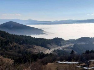 Mudurnu’da Sisle Oluşan Manzara Hayran Bıraktı