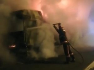 Anadolu Otoyolu’nda Tanker Alev Alev Yandı