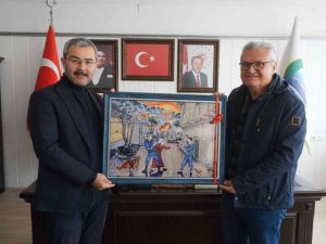 Cabar Katliamını Anlatan Eserini Başkan Vural’a Takdim Etti