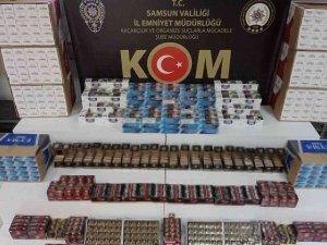 Samsun’da 110 Bin Dal Kaçak Makaron Ve Bin 691 Adet Takviye Gıda Ele Geçirildi