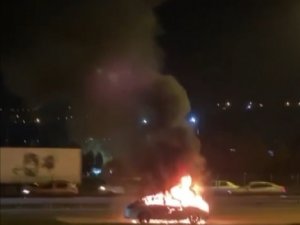 Tuzla Tem’de Otomobil Alev Alev Yandı