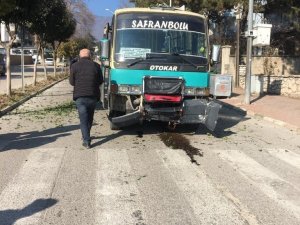 Yolcu Minibüsü Refüjdeki Ağaca Çarptı: 1 Yaralı