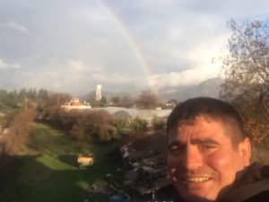 Çifte Gökkuşağını Gören Çiftçi, Heyecanını Belgesel Tadında Aktardı