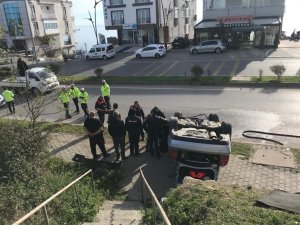 Sinop’ta Otomobil Takla Attı: 1 Yaralı