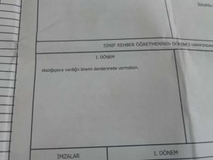 11. Sınıf Öğrencisinin Karnesinde Elazığspor Detayı