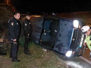 Samsun’da Hafif Ticari Araç Devrildi: 1 Yaralı