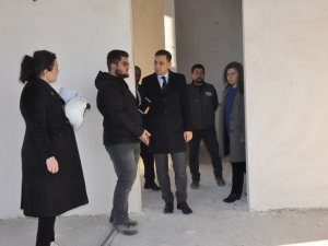 Sandıklı Kaymakamı Sülün Kütüphane İnşaatını İnceledi