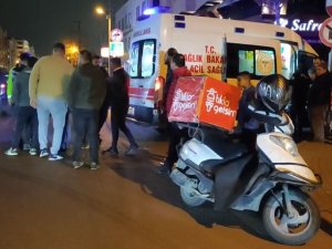 Tali Yoldan Çıkan Otomobille Çarpışan Motosikletin Sürücüsü Yaralandı