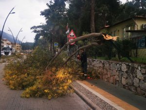 Marmaris’te Fırtına Ve Sağanak Yağış Etkili Oldu