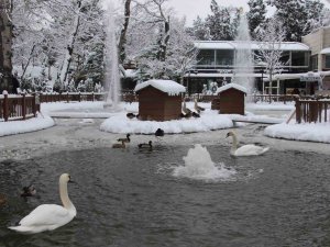 Kuğulu Park’ta Kar Coşkusu