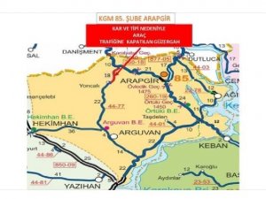 Arapgir-divriği Yolu Kar Nedeniyle Ulaşıma Kapandı