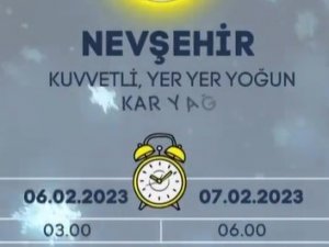 Nevşehir’de Sarı Alarm Verildi