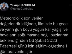 Bursa’da Okullar Tatil Edildi