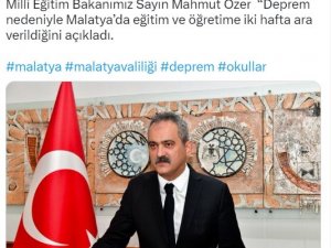 Malatya’da Okullarda Eğitime İki Hafta Ara Verildi