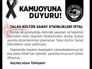 Talas Kültür Sanat Etkinlikleri İptal