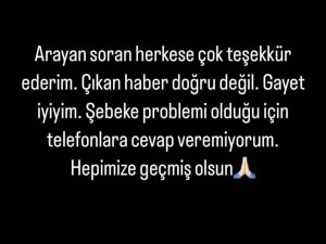 Onur Ergün: "Gayet İyiyim, Hepimize Geçmiş Olsun"