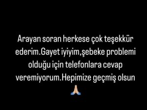 Bertuğ Yıldırım: "Gayet İyiyim, Şebeke Problemi Olduğu İçin Telefonlara Cevap Veremiyorum"
