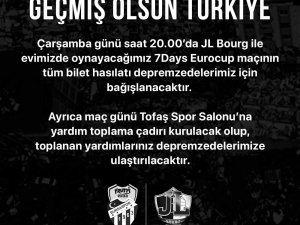 Frutti Extra Bursaspor, Maç Hasılatını Depremzedelere Bağışlayacak