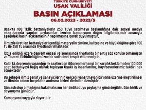 Uşak Valiliği “Uşak Battaniyesi’ne Zam” Haberlerini Yalanladı