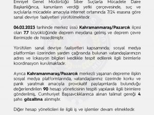 Egm, Deprem Sonrası Provokatif Paylaşımlar İçin Harekete Geçti: 4 Gözaltı