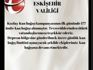 Eskişehir Valiliği Bağışlanan Kan Miktarını Açıkladı