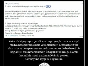 Sahte Yardım "Iban"larına Dikkat