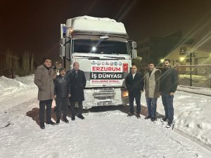 Erzurum İş Dünyasının İlk Yardım Tırı Malatya’ya Uğurlandı