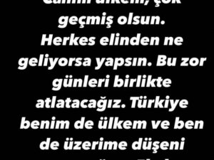 Eljif Elmas’tan Depremzedeler İçin Destek Mesajı