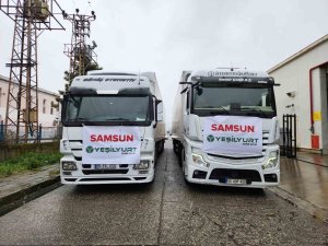 Samsun’dan Afet Bölgesine 4 Tır Battaniye Ve Gıda Yardımı