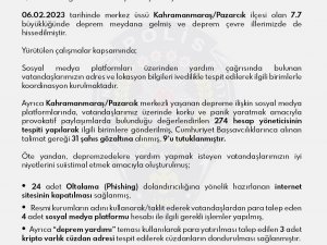 Egm Deprem Sonrası Provokatif Paylaşımlar İçin Harekete Geçti: 31 Gözaltı