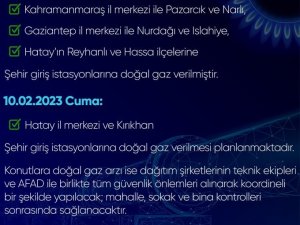 Kahramanmaraş, Gaziantep Ve Hatay’a Doğalgaz Verilmeye Başladı