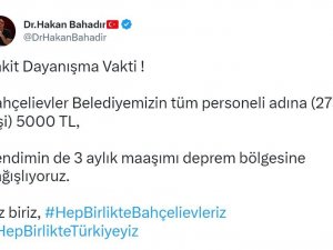 Bahçelievler Belediyesinden Deprem Bölgesi İçin 14 Milyon Tl Bağış