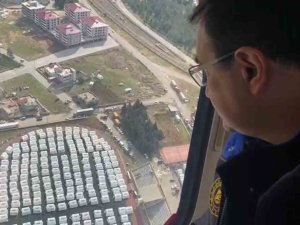 Bakan Dönmez İ̇slahiye’de Deprem Bölgesini Havadan İnceledi