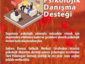 Ankara Barosundan Psikolojik Danışma Desteği