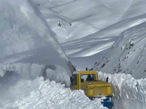 Hakkari’de Yer Yer 3 Metreyi Karda Yol Açma Çalışması