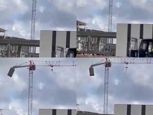 Depremde Kule Vinçin Ağırlığı İşte Böyle Çöktü