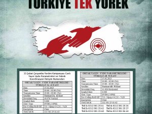 Depremzedelere Yardım İçin Yapılacak Ortak Yayının Frekansları Açıklandı