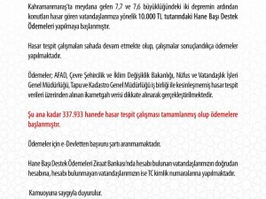 Afad, Konutları Hasar Gören Depremzedelere 10 Bin Lira Destek Ödemesi Başlatıldığını Duyurdu