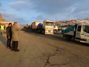 Melikgazi, Hatay’a Mobil Wc, Duş, Konaklama Konteynerları Ve Su Arazözü Yolladı