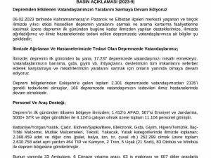 Eskişehir Valiliği 17 Bin 237 Depremzedenin Misafir Edildiğini Açıkladı