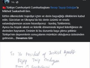 Gürcistan’ın Tutuklu Lideri Saakaşvili’den Cumhurbaşkanı Erdoğan’a Taziye Mesajı